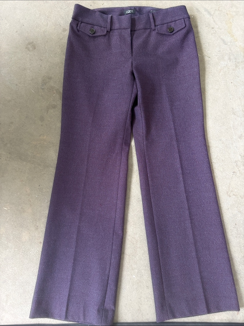 LOFT Marisa TrouserDeep Purple Straight-Leg Dress Pants